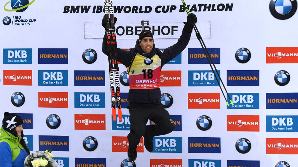 Martin Fourcade has now finished on the podium in every race this season ©IBU