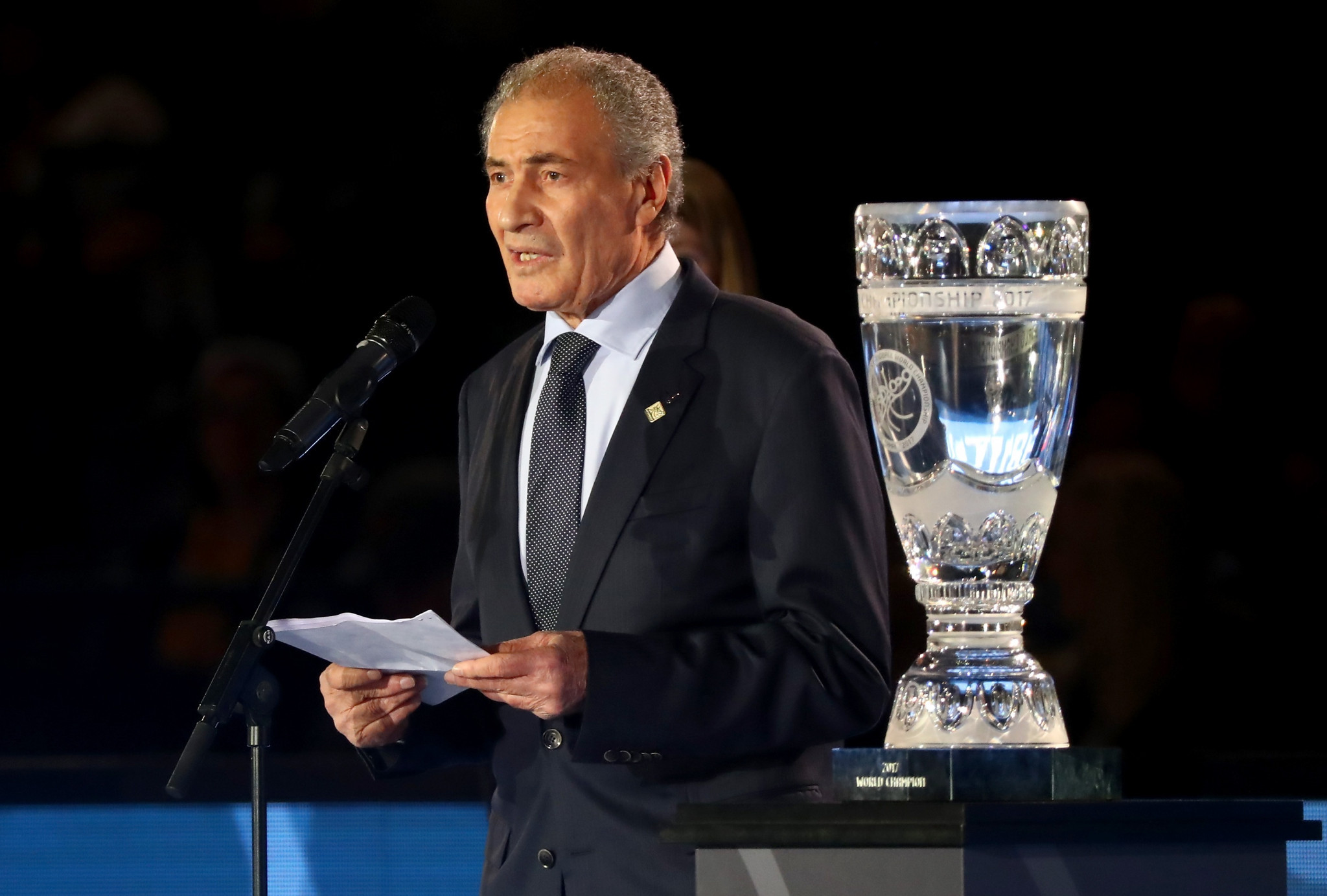 Hassan Moustafa was re-elected unopposed as President of the International Handball Federation in November, but controversy surrounded the vote ©Getty Images