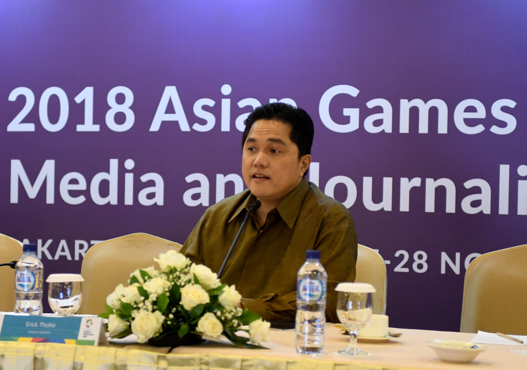 Organising Committee President Erick Thohir is set to hold talks with the Coordination Committee during the visit ©Getty Images