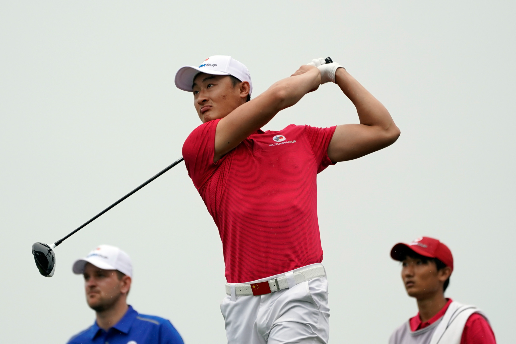 Haotong Li, of team Asia, in action during the fourballs matches on day one of the 2018 EurAsia Cup in Kuala Lumpur, Malaysia ©Getty Images