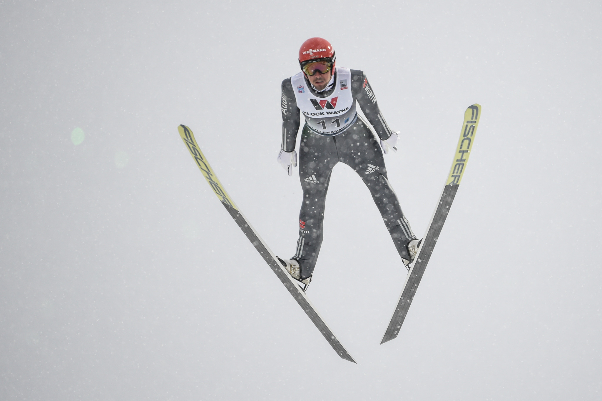 Germany's Johannes Rydzek finished second as he continues his attempt to usurp overall leader Jan Schmid of Norway ©Getty Images