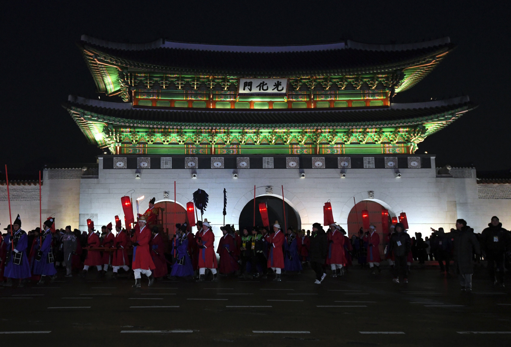 The Torch visited Gyeongbokgung Palace during its visit to Seoul today ©Getty Images