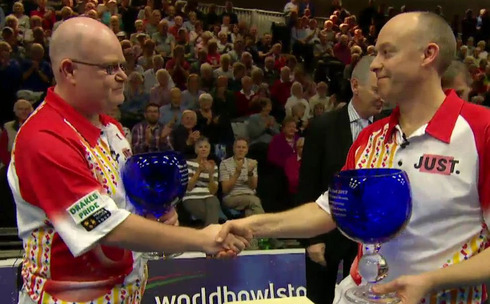 Jason Greenslade Les Gillett have been defeated today at the World Indoor Bowls Championships ©World Bowls