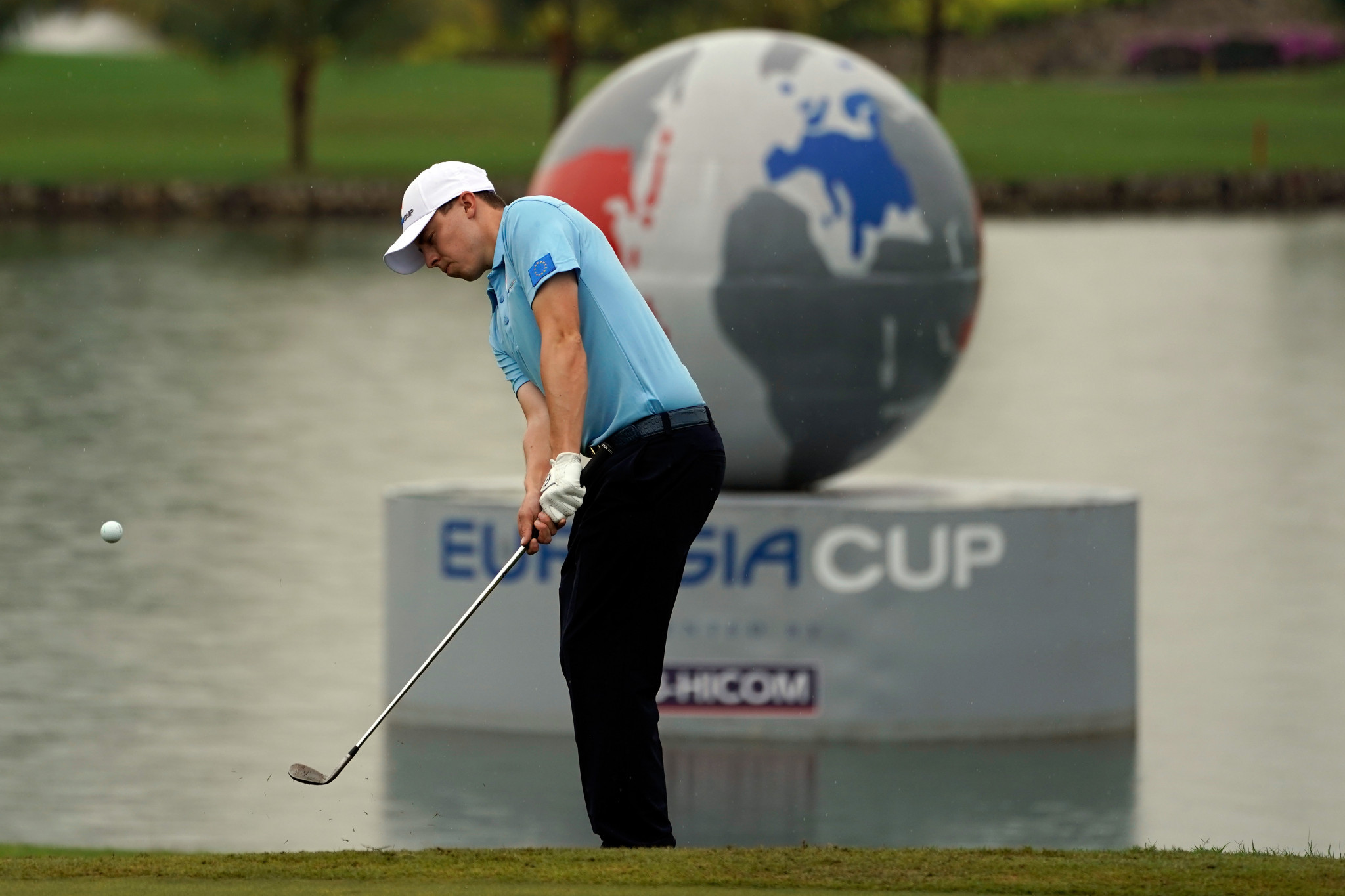 Matt Fitzpatrick of Team Europe in action during the foursome matches at the EurAsia Cup ©Getty Images