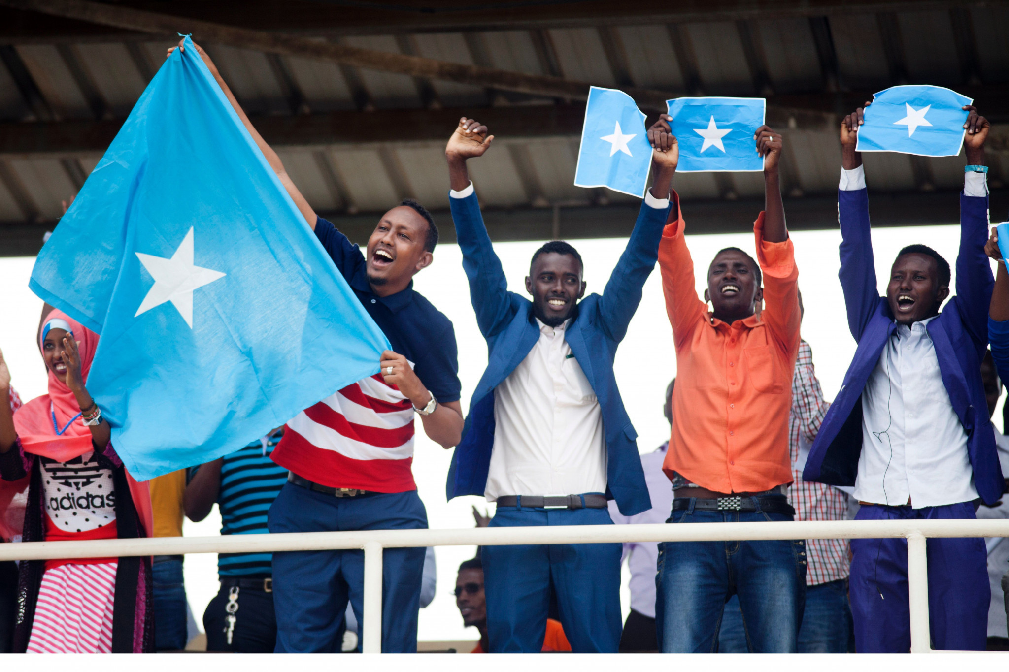 Somalian football fans attending a match against South Sudan last year ©Getty Images