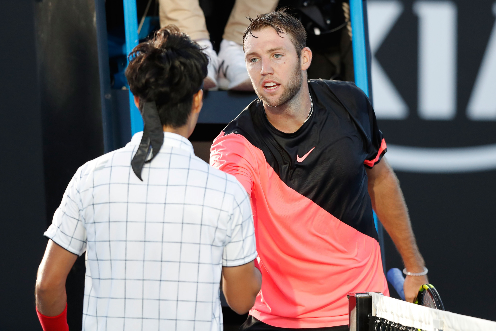 Sixth seed Jack Sock was knocked out by Japan's Yuichi Sugita in Melbourne ©Getty Images