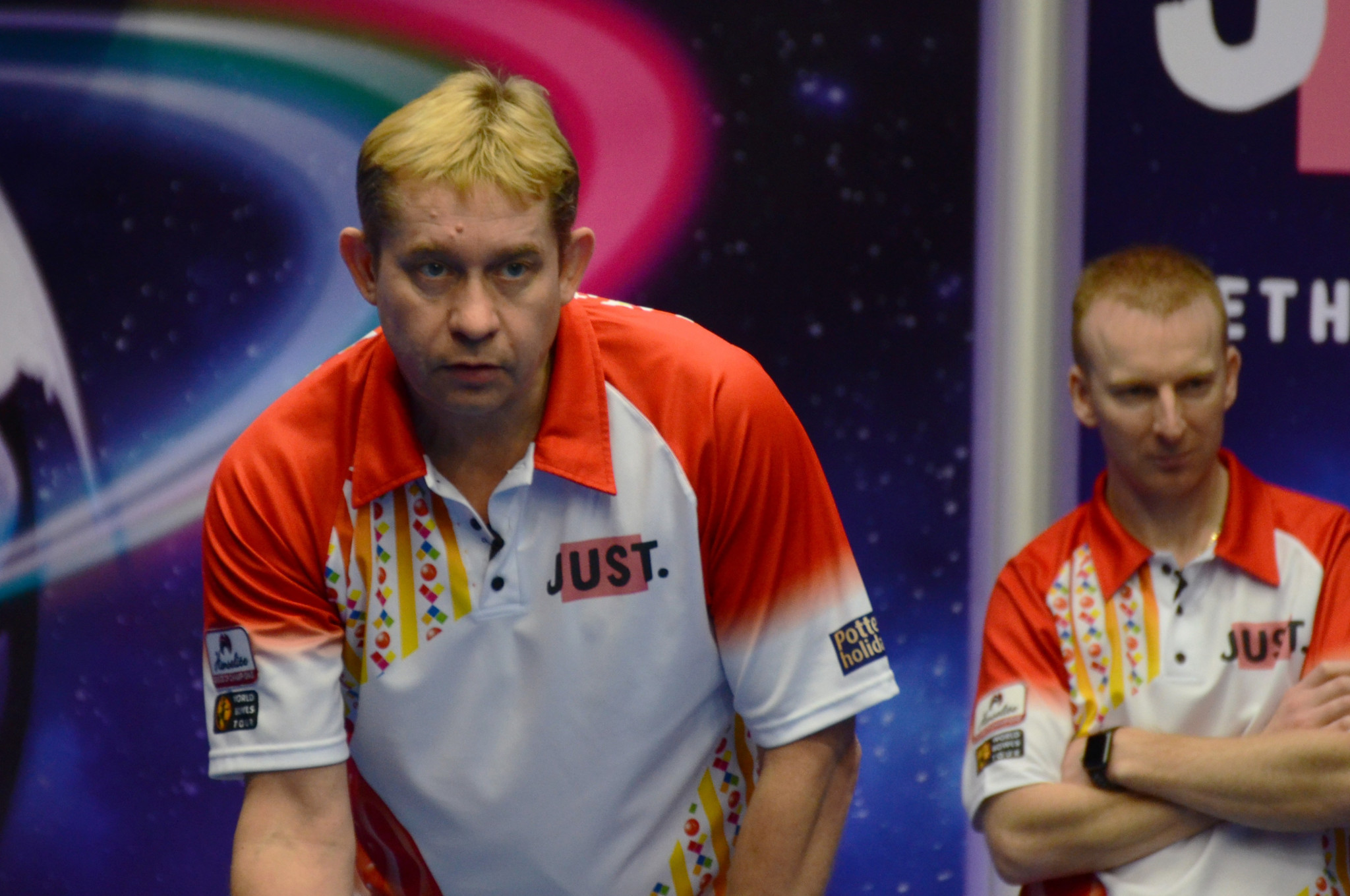 Greg Harlow and Nick Brett and through to the pairs final at the World Indoor Bowls Championships and will meet fellow Englishmen Jamie Chestney and Mark Dawes ©World Bowls Tour 