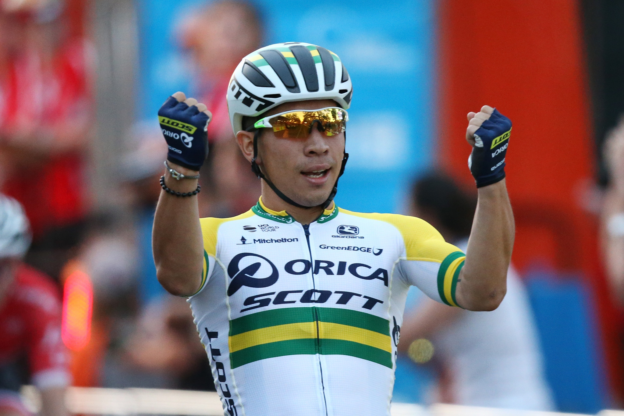 Australia's Caleb Ewan was leading up until the final seconds of the race ©Getty Images