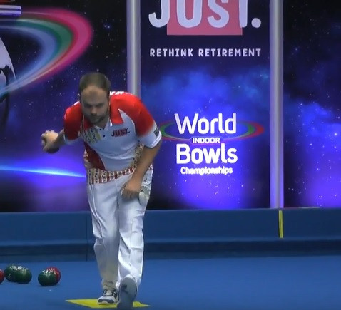 Jamie Chestney recorded his second victory in two days at the World Indoor Bowls Championships in Norfolk ©YouTube