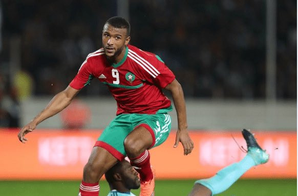 Ayoub El Kaabi scored his fifth goal of the tournament as Morocco qualified for the next round of the 2018 African Nations Championship ©dmsportofficiel