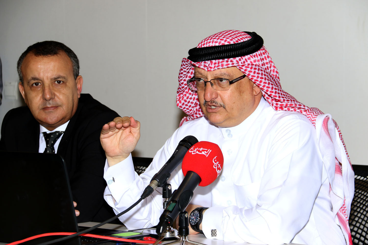 The Bahrain Olympic Committee general secretary Abdulrahman Askar addresses a meeting on the Baby Games ©Getty Images