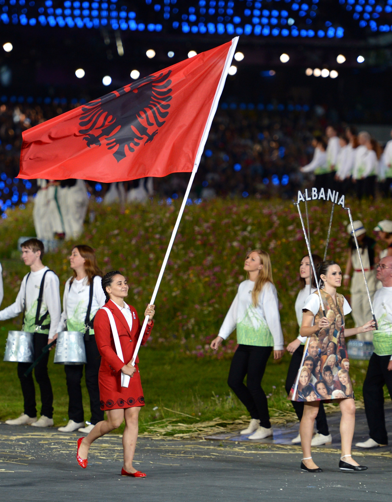 Romela Begaj had carried Albania's flag at the Opening Ceremony of London 2012 ©Getty Images