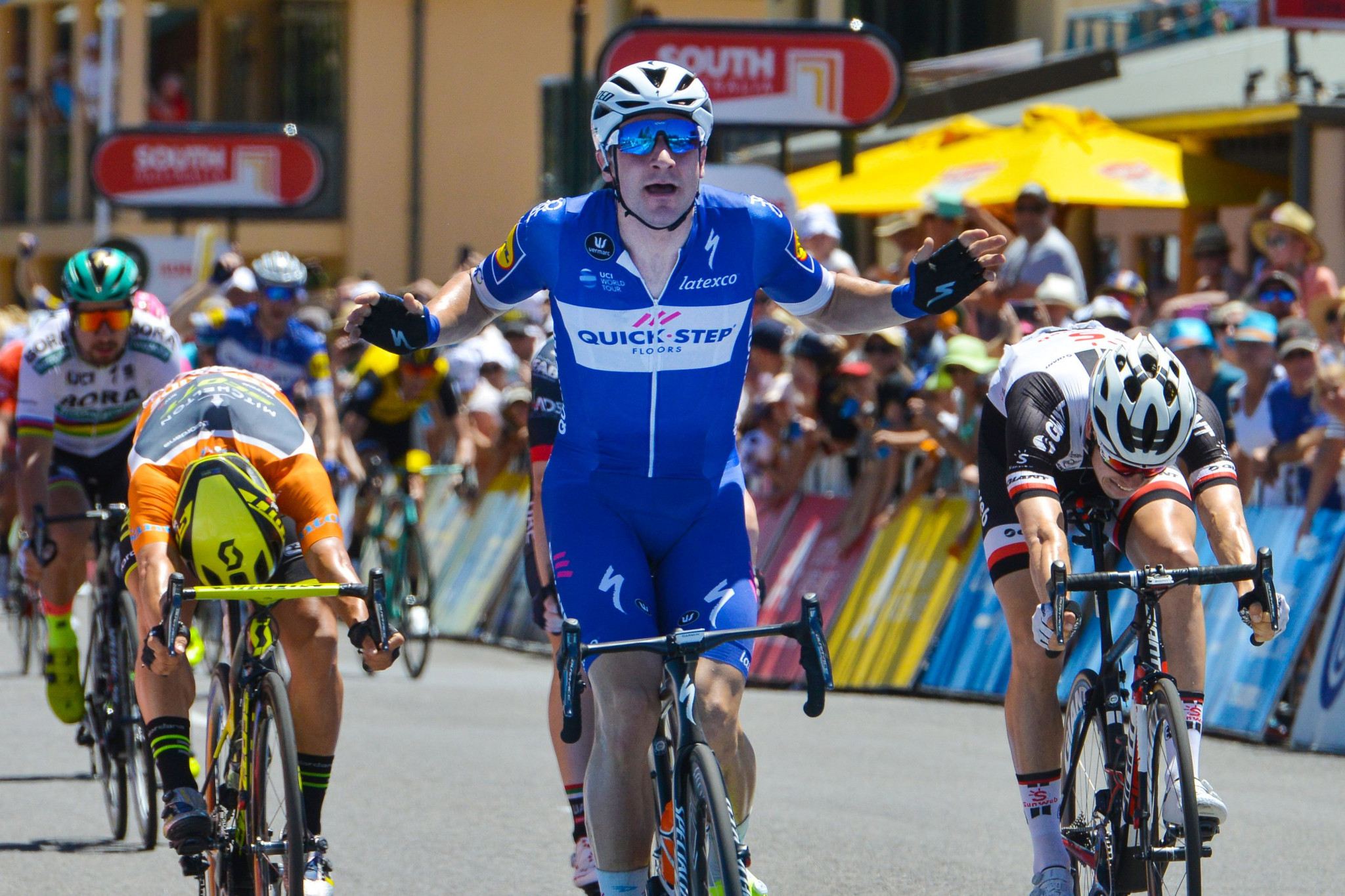 ​Elia Viviani won today at the Tour Down Under ©Getty Images
