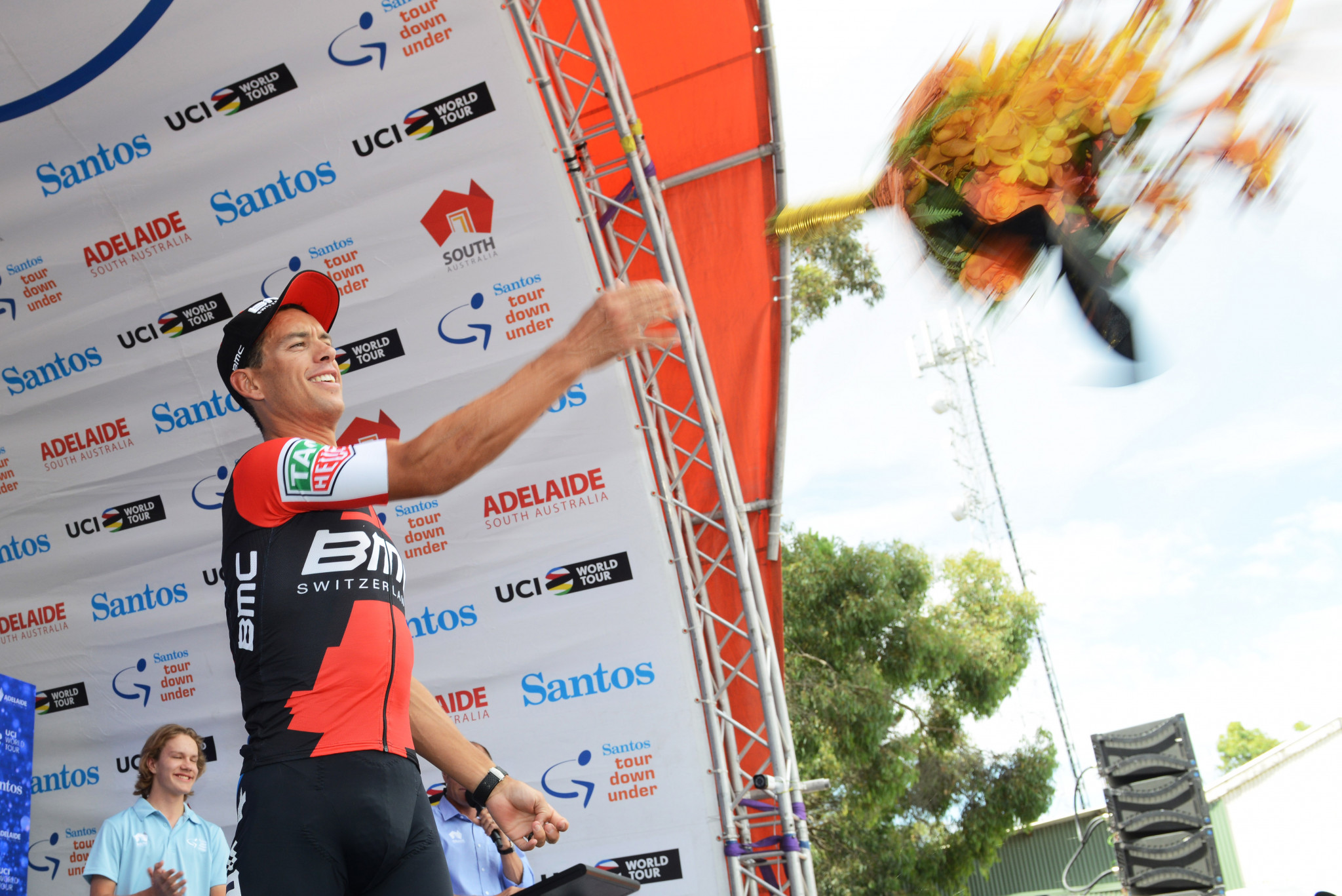 Australia's Richie Porte celebrates his stage five win at the Tour Down Under ©Getty Images
