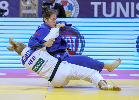 Kim Polling of The Netherlands earns victory in the under 70kg final at the IJF Grand Prix in Tunis ©IJF
