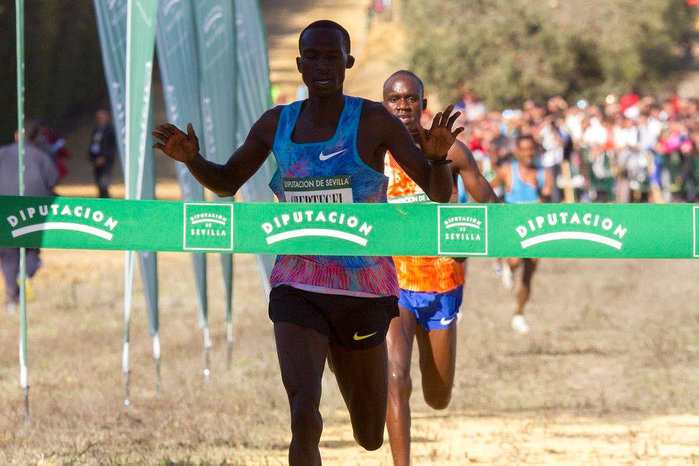 Joshua Cheptegei of Uganda, surprise world 10,000m silver medallist last summer, produced another upset in the IAAF Cross Country Permit race at Seville today ©Twitter