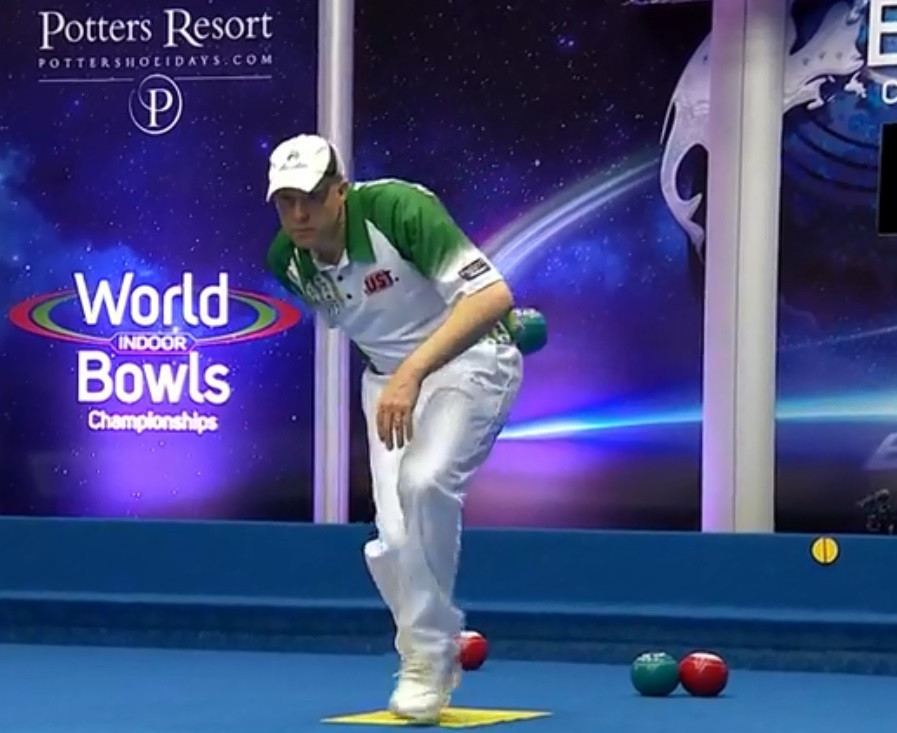 Jason Greenslade, pictured, knocked out the defending champion to book his place in the semi-finals ©World Bowls Tour Facebook