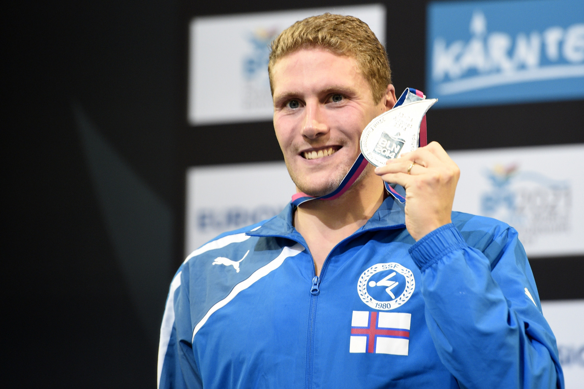 Swimmer Pál Joensen is one of the leading athletes from the Faroe Islands, but competed for Denmark at the Olympic Games ©Getty Images