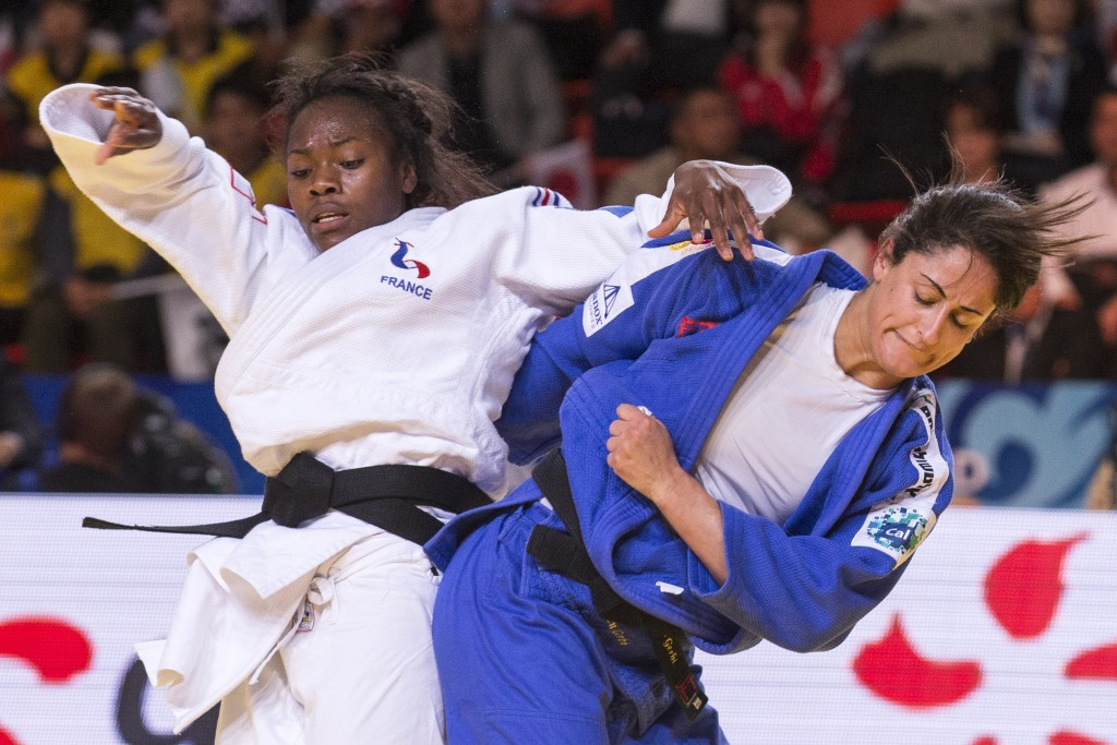 Defending champion Clarisse Agbegnenou of France beat Israel's Yarden Gerbi in the women's under 63 kilogram semi-final ©Getty Images