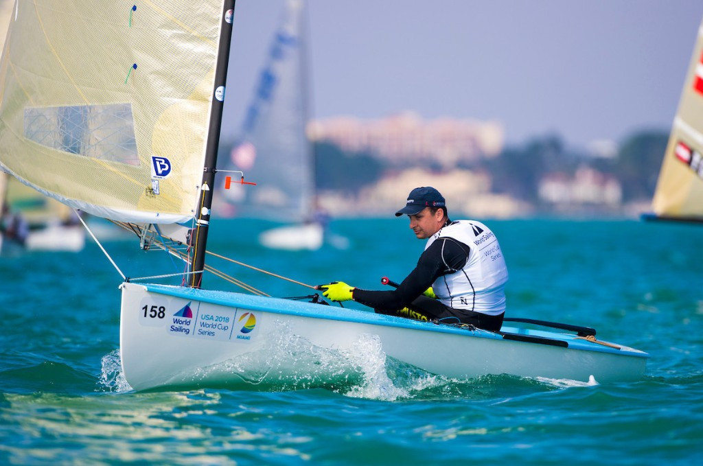 Greek sailor Ioannis Mitakis heads a finn class field which includes reigning Olympic champion Giles Scott of Britain and Rio 2016 bronze medallist Caleb Paine of the United States ©World Sailing