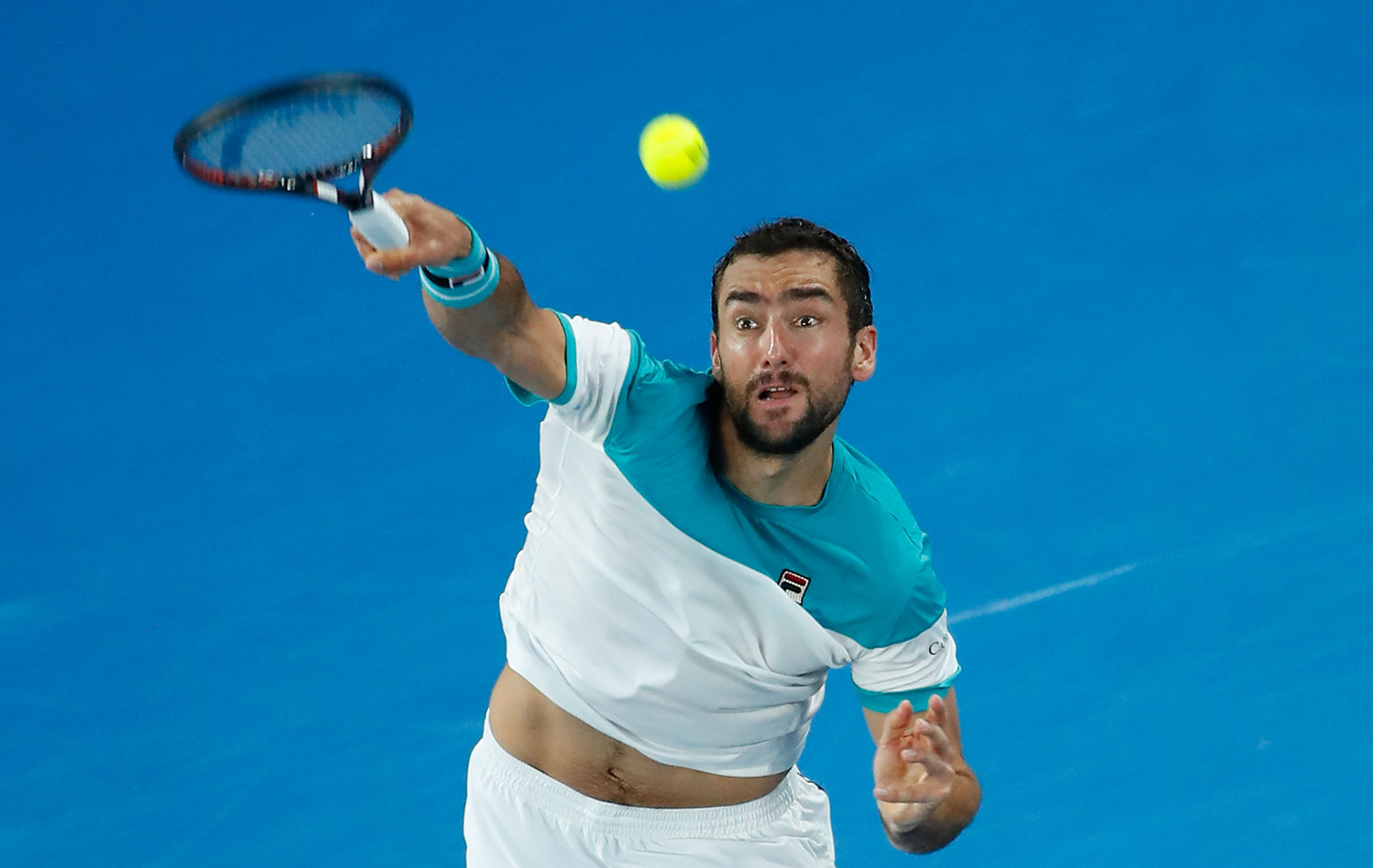 Marin Cilic of Croatia booked his place in the men's singles final as he outclassed Britain's Kyle Edmund ©Getty Images