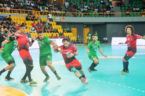 Egypt, in red, will contest their second consecutive African Men's Handball Championship final on Saturday ©Twitter