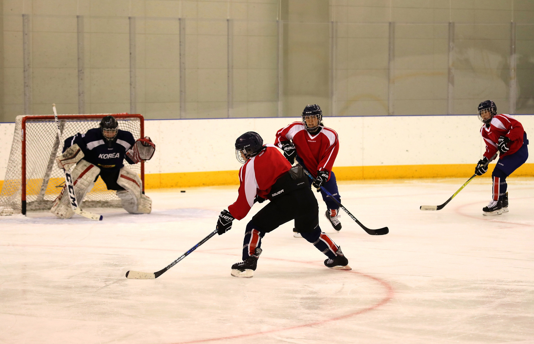 North Korean ice hockey players have trained with their South Korean counterparts ©Getty Images