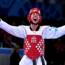 Elin Johansson celebrating bronze at the Baku 2015 European Games ©Getty Images