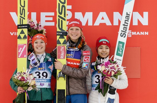 Norway's Maren Lundby won a sixth  successive title in the FIS Ski Jumping World Cup at Ljubno ©FIS