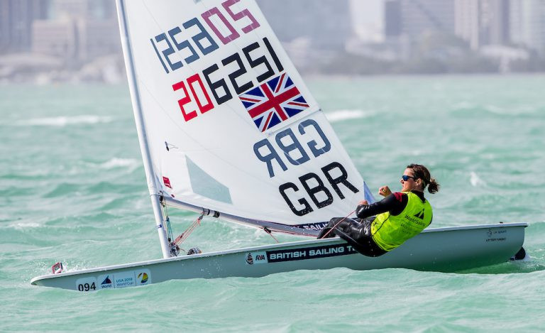Young comes through challenge to earn laser radial gold at Miami World Cup