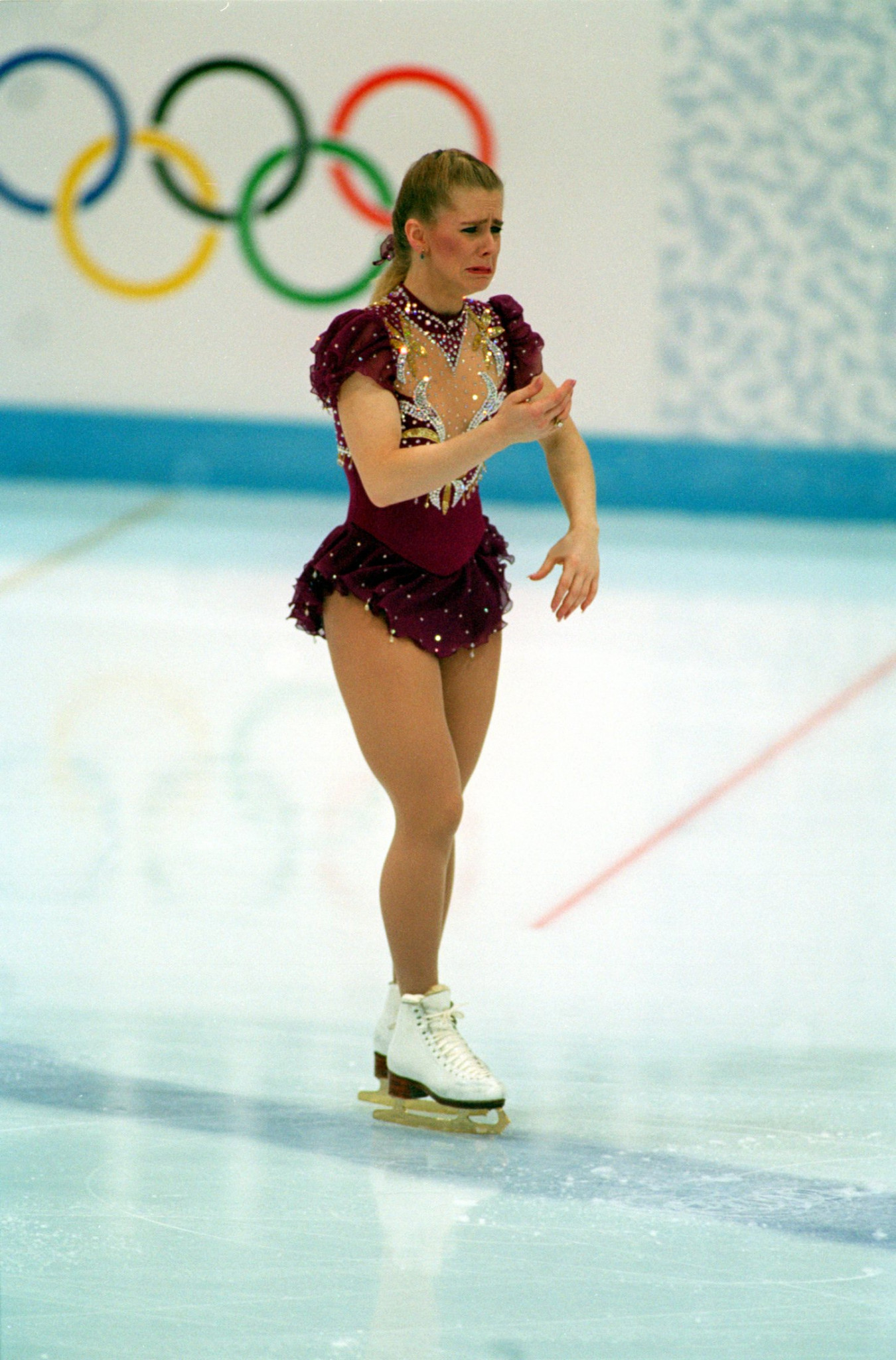 Tonya Harding competes at Lillehammer 1994 in the middle of a media storm ©Getty Images