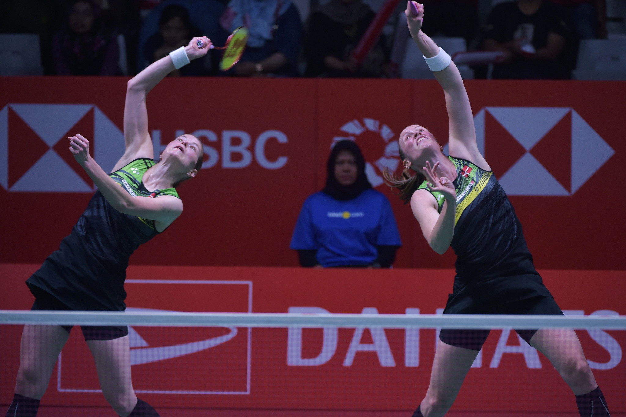 Denmark's Olympic silver medallists Kamilla Rytter Juhl, right, and Christinna Pedersen, left, won their opening match at the BWF India Open to live up to their favourites tag ©Getty Images