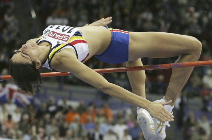 Belgium's Tia Hellebaut earned a European Indoor Championships gold medal in Birmngham in 2007 with an extraordinary high jump clearance of 2.05 metres ©Getty Images