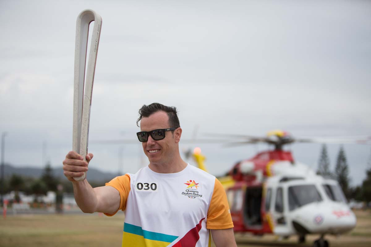 The Baton was taken to Coffs Harbour via a helicopter ©Gold Coast 2018