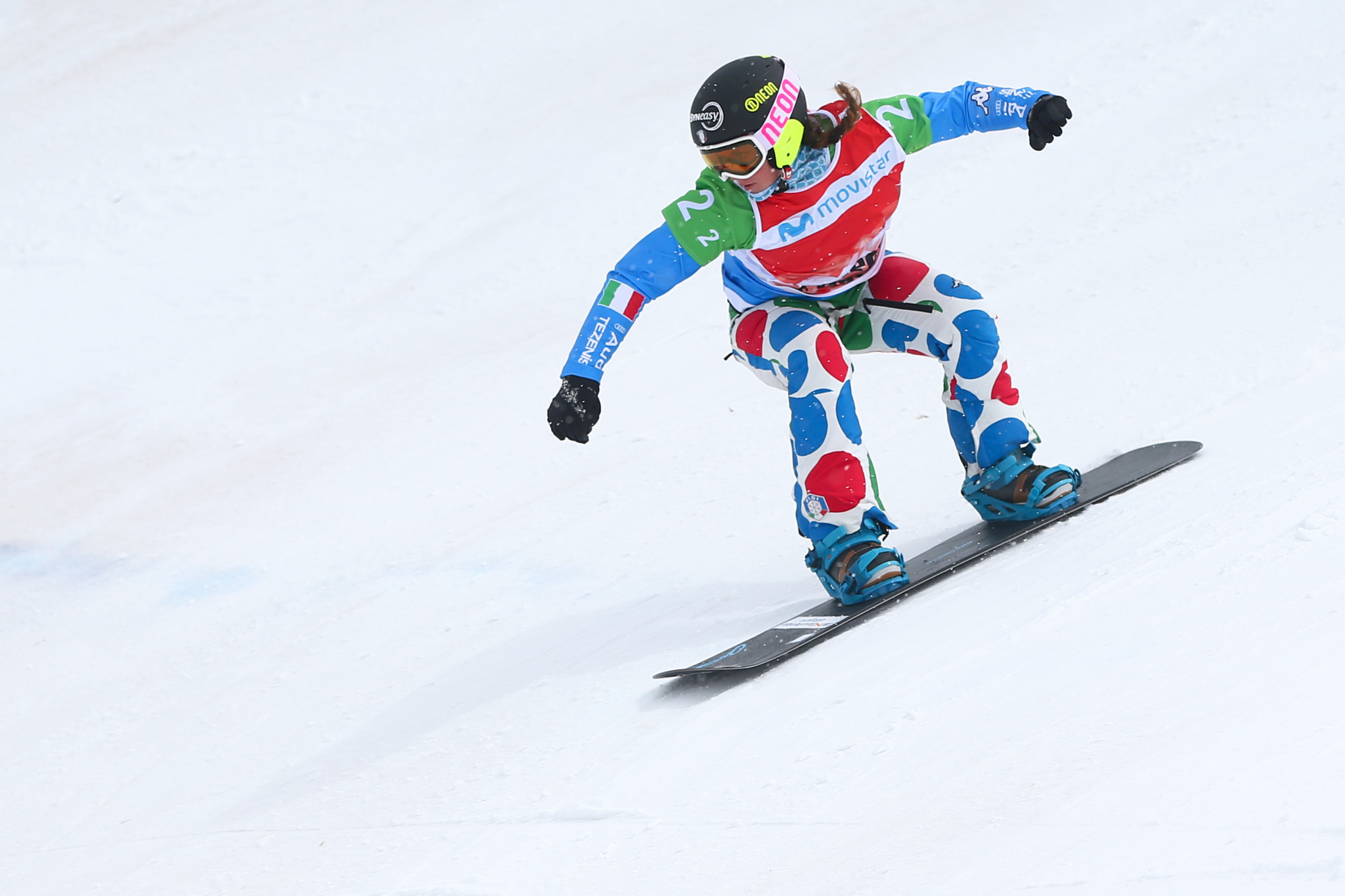 Michela Moioli heads the women's Snowboard Cross World Cup standings by just 30 points ©Getty Images