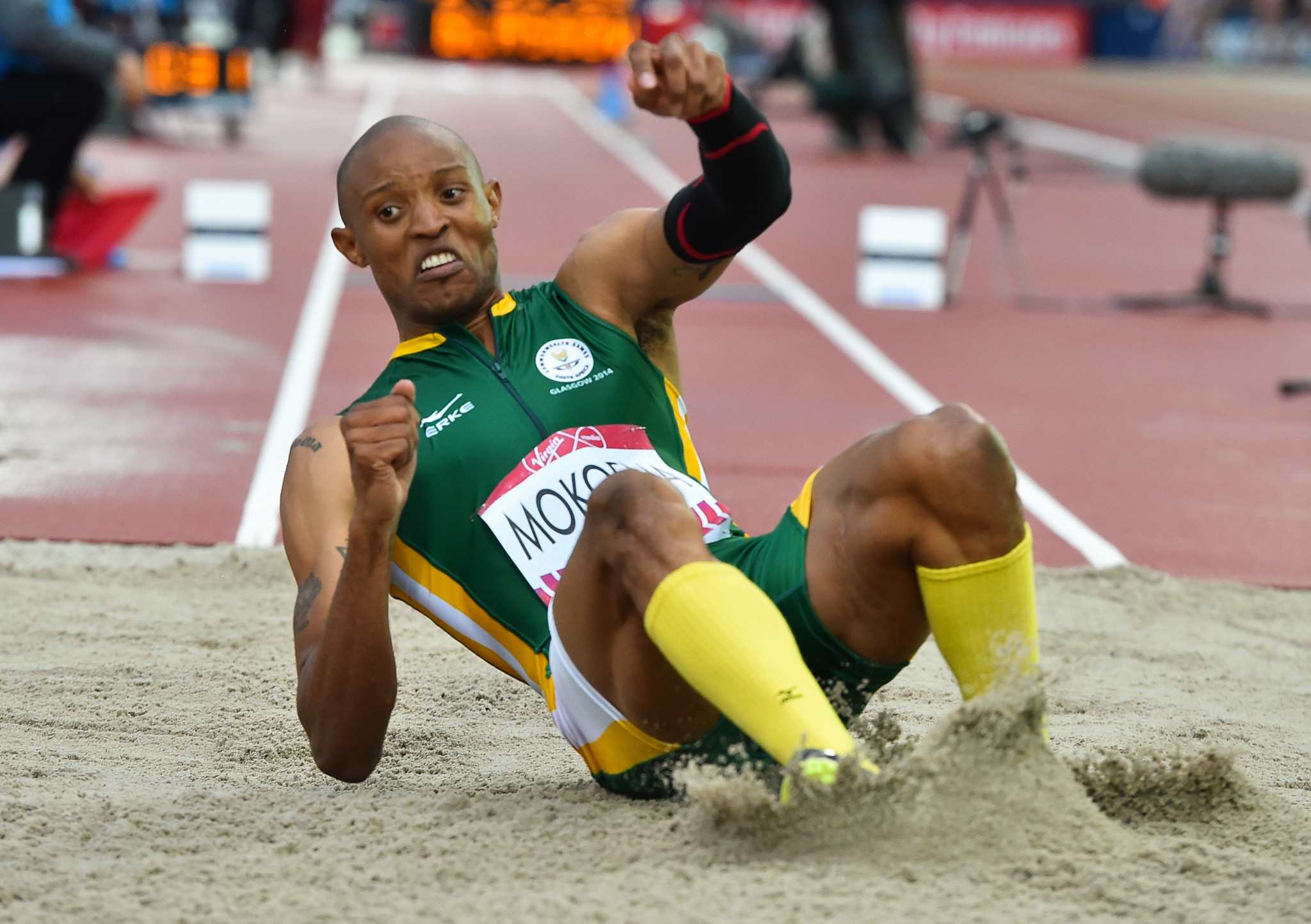 Khotso Mokoena, who won triple jump gold at the Glasgow 2014 Commonwealth Games, is among the athletes to have missed out on a place in South Africa's team for Gold Coast 2018 ©Getty Images
