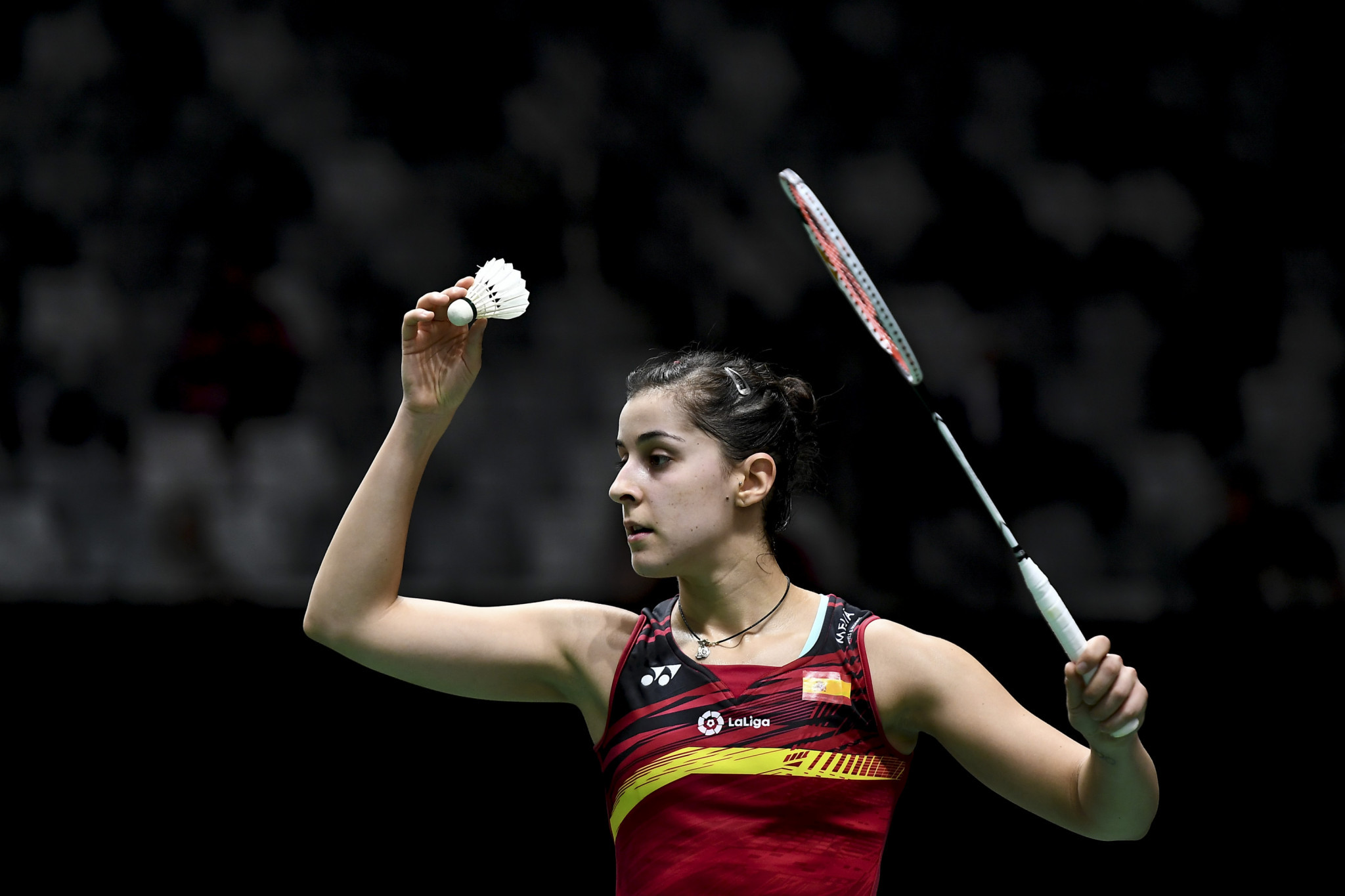 Spain's Olympic champion Carolina Marin suffered defeat in the quarter-finals ©Getty Images