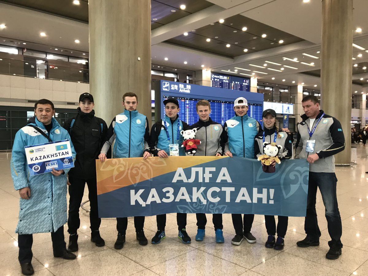 Kazakhstan athletes were among those to arrive ©Pyeongchang 2018