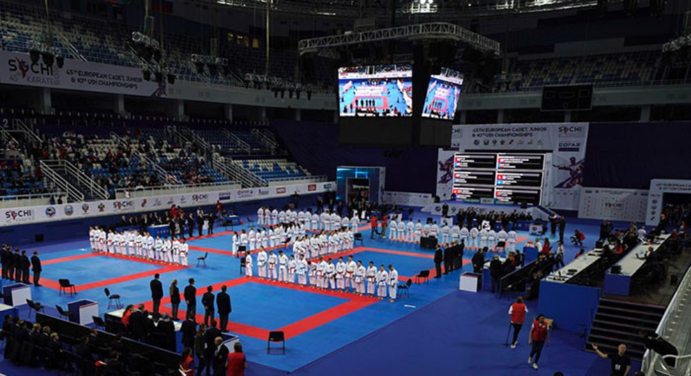 Hosts Russia claimed a hat-trick of gold medals ©WKF