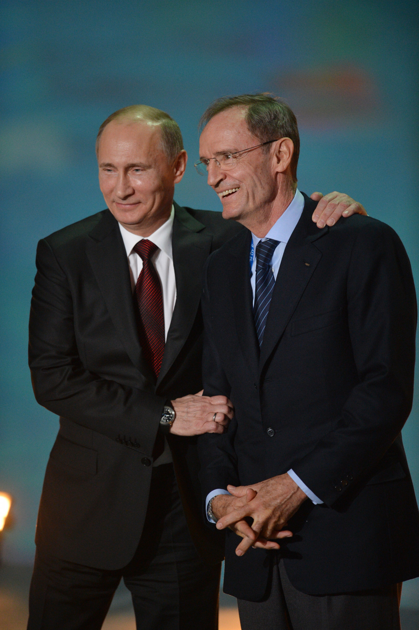 Jean-Claude Killy pictured with Russian President Vladimir Putin during the preparations for the 2014 Winter Olympic and Paralympic Games in Sochi, for which the Frenchman chaired the IOC Coordination Commission ©Getty Images