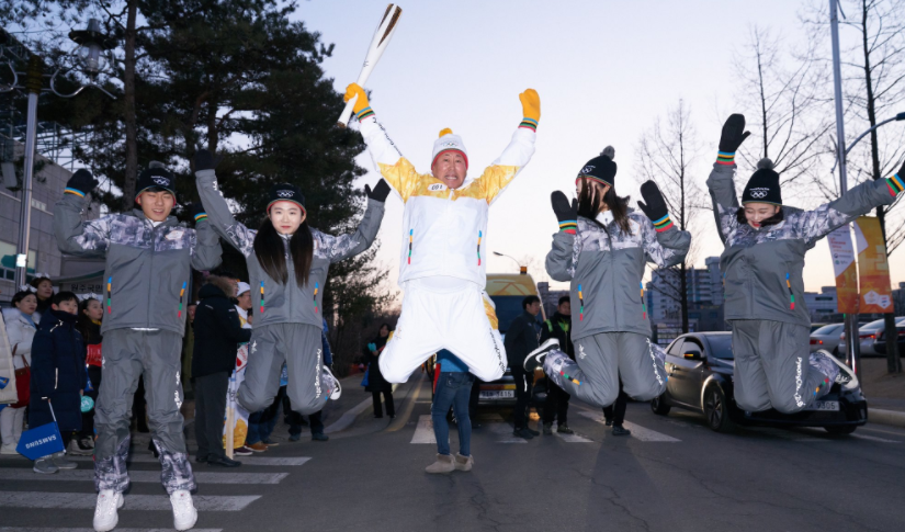 The Olympic Torch visited the city of Wonju today ©Twitter/Pyeongchang 2018