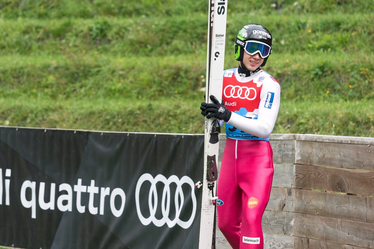 Vid Vrhovnik secured another gold medal for Slovenia in the Nordic Combined event ©Planico/Twitter