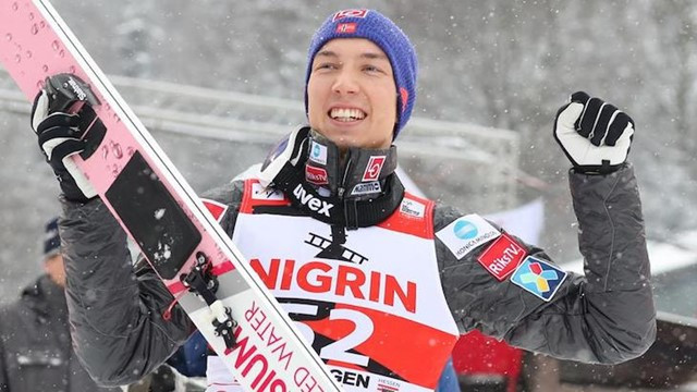 Norway's  Johann André Forfang earned his second FIS Ski Jump World Cup victory in Willingen today, but second place was enough to give Poland's double Olympic champion Kamil Stoch the overall title ©Getty Images