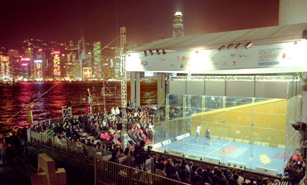 Portable all-glass squash courts allow fans to get a better view of the action and others have been used in places such as Hong Kong