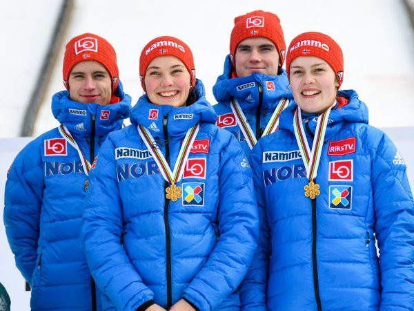 Norway took the final gold medal at the FIS Nordic Junior World Ski Championships ©JWSC2018
