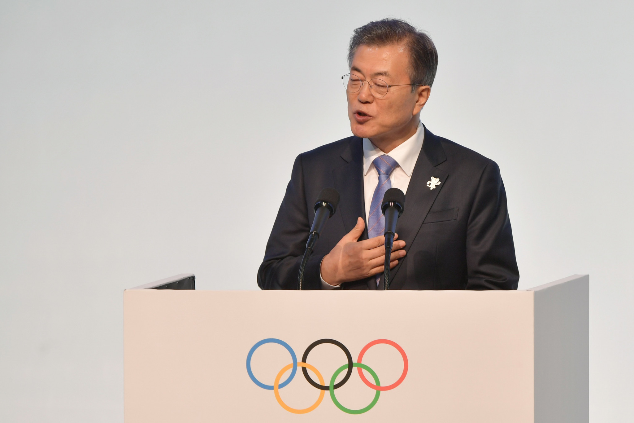 South Korean President Moon Jae-in spoke at the Opening Ceremony of the IOC Session ©Getty Images