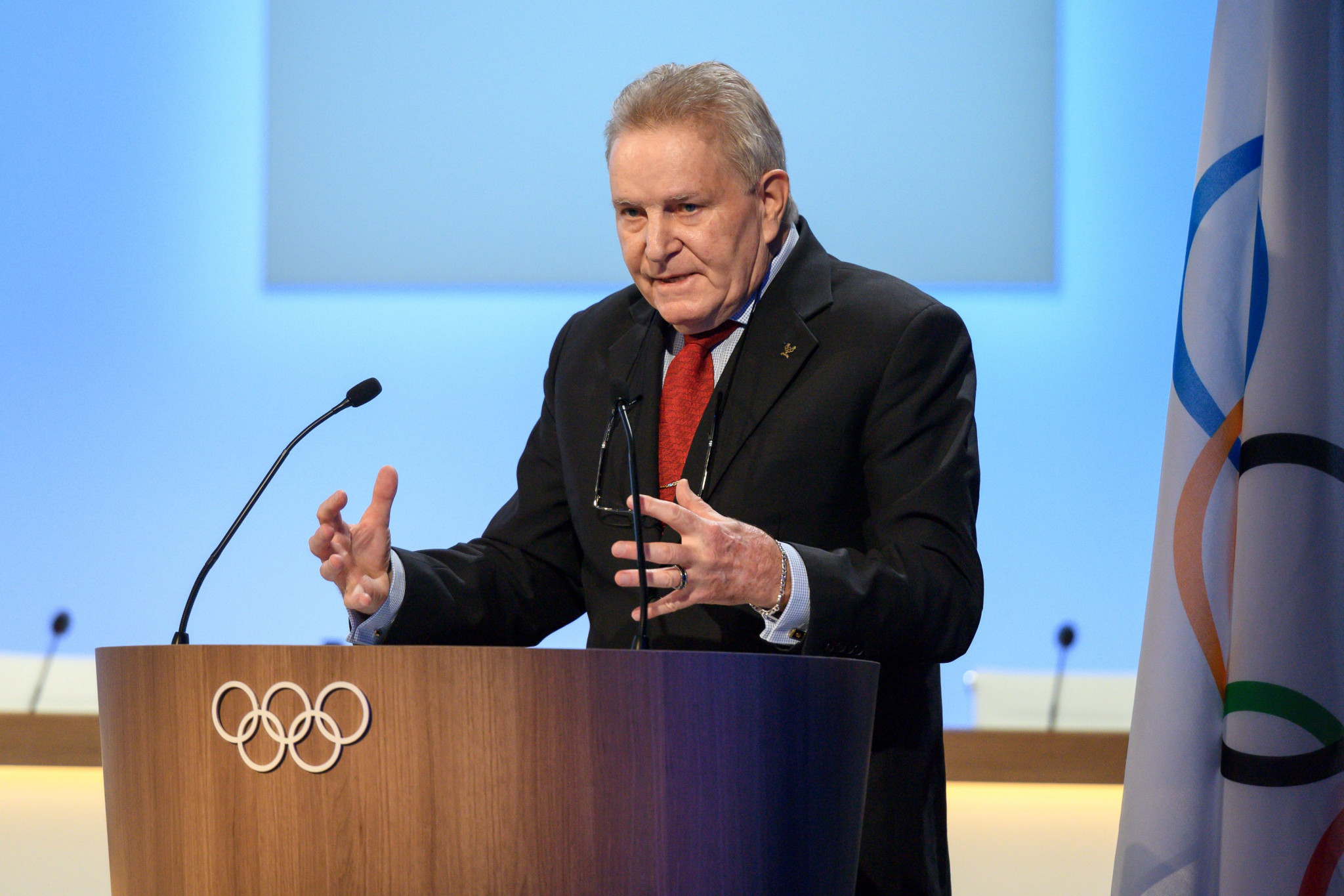 Denis Oswald was among many speakers on anti-doping issues at the IOC Session ©Getty Images