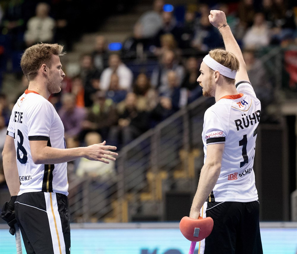 Christopher Rühr scored four goals for Germany in their opening match ©FIH