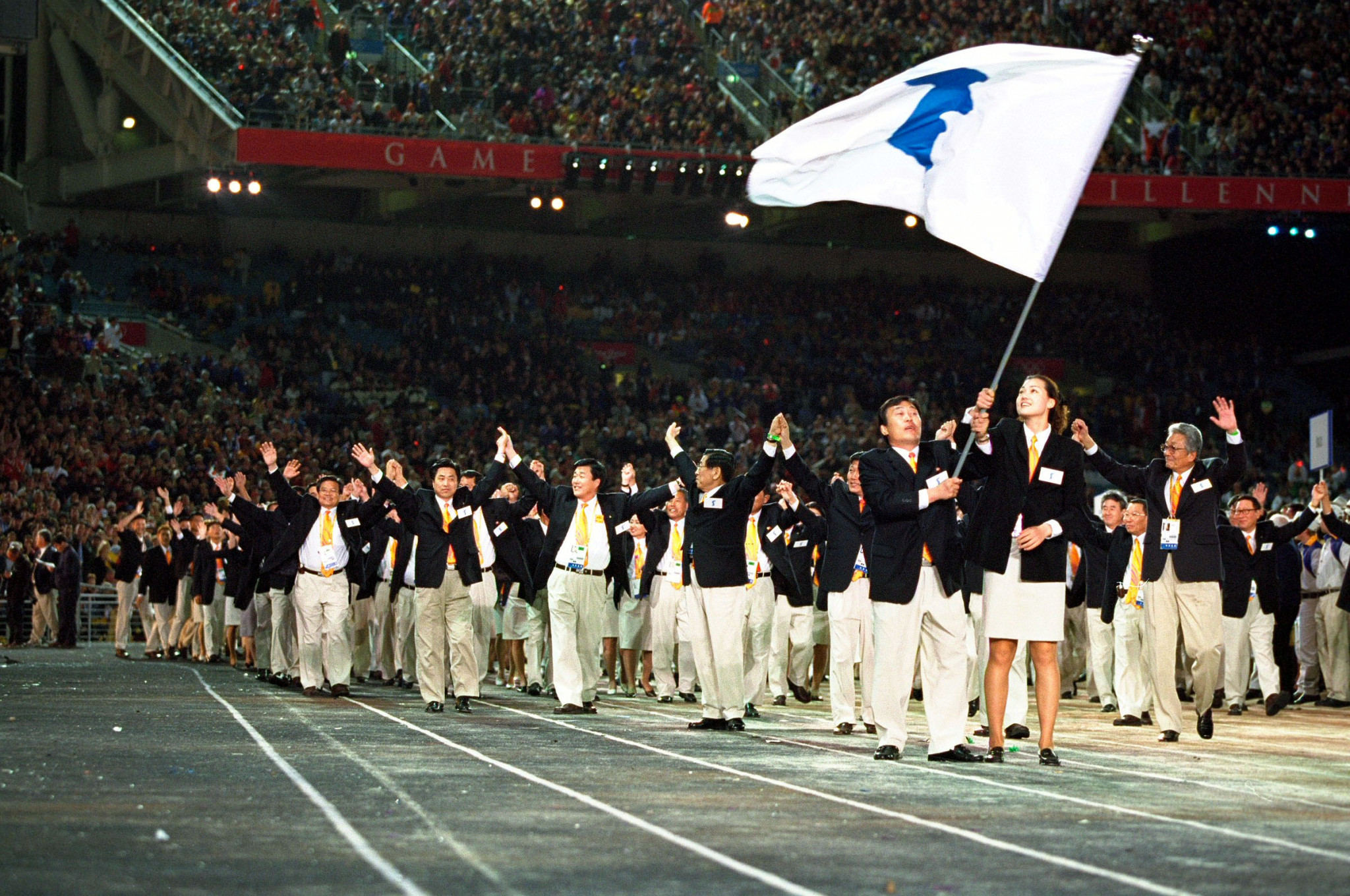 North and South Korea marching together at the Opening Ceremony of Sydney 2000 ©Getty Images