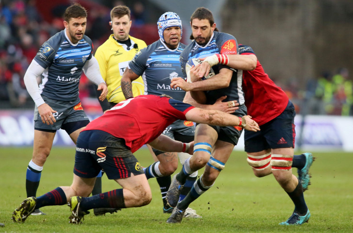 Action from last month's European Rugby Champions Cup pool match between Munster and Castres Olympique. The draw for the 2018-2019 Cup will be made at the ECPR's new home in Lausanne ©Getty Images